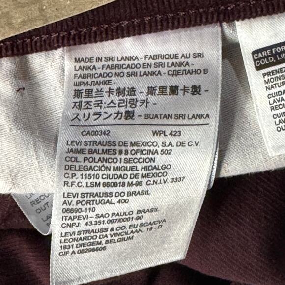 Levi’s SZ 16 Medium Classic Straight Corduroy Pants Mid-Rise Stretch Purple New - Picture 10 of 13